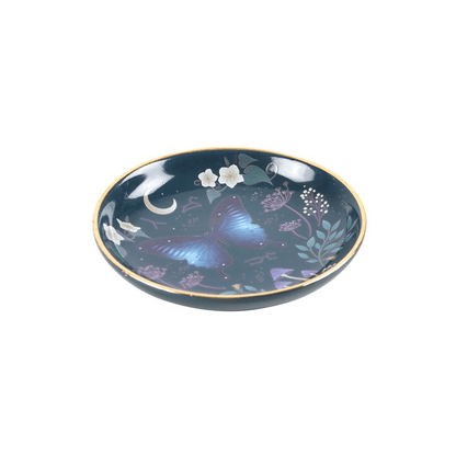 Round Midnight Moth Trinket Dish