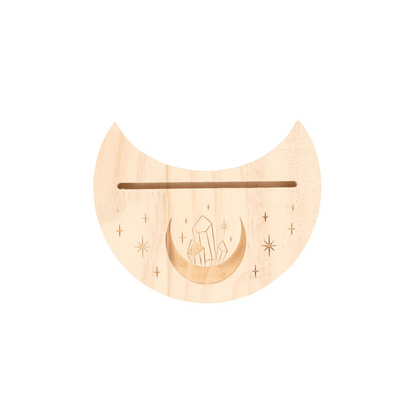 Natural Crystal Crescent Moon Card Stand