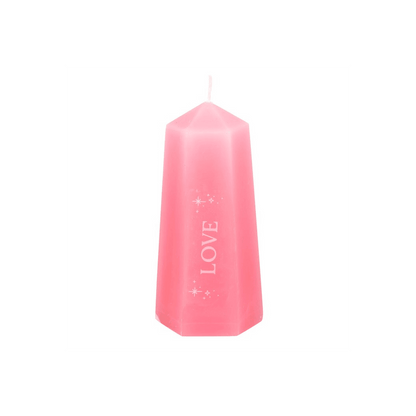 Love Crystal Candle with Rough Rose Quartz
