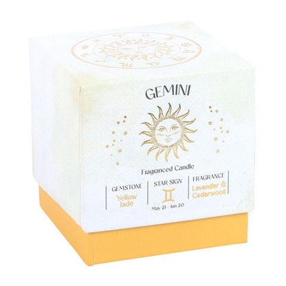 Small Gemini Lavender & Cedarwood Gemstone Zodiac Candle
