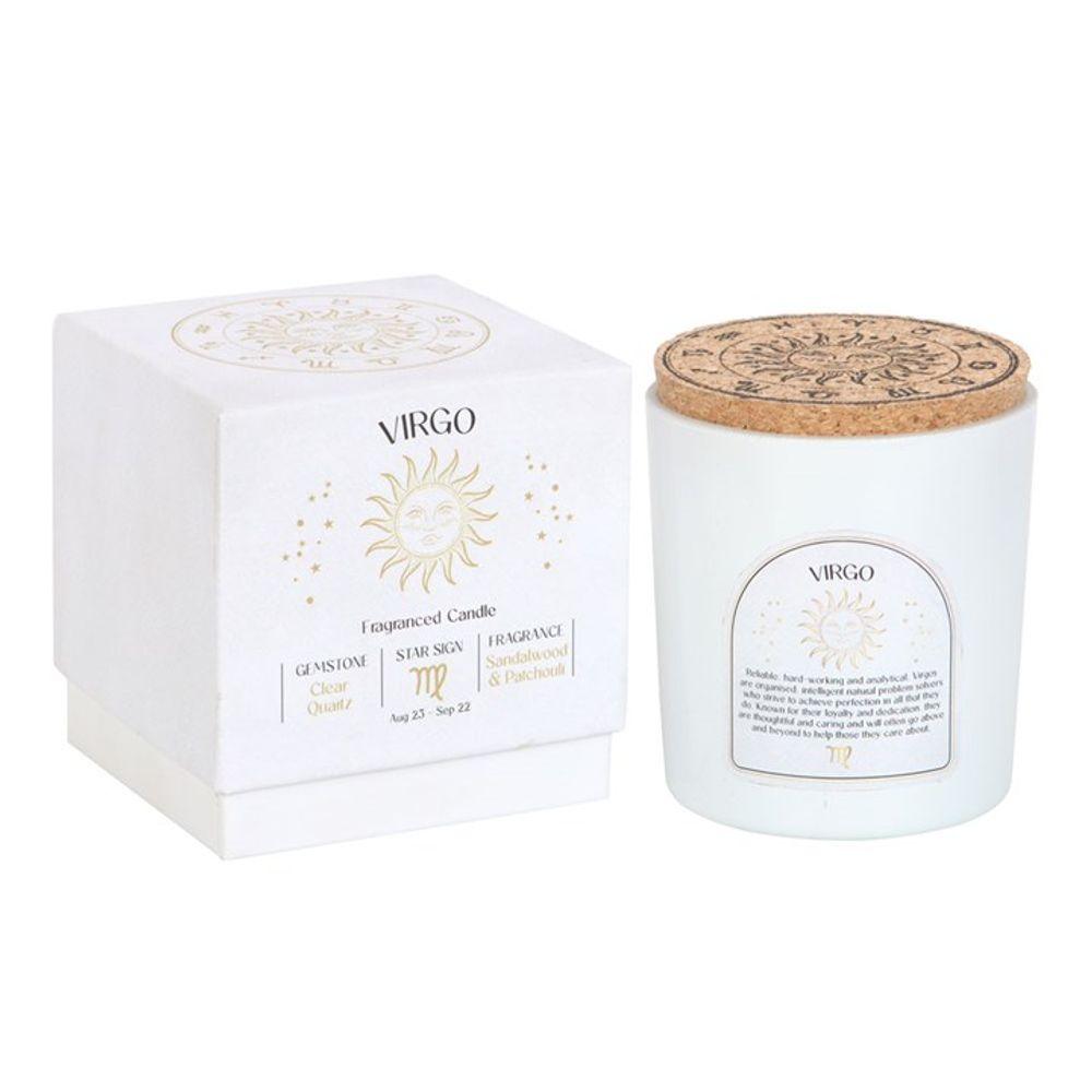 Small Virgo Sandalwood & Patchouli Gemstone Zodiac Candle