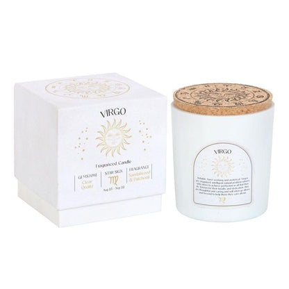 Small Virgo Sandalwood & Patchouli Gemstone Zodiac Candle