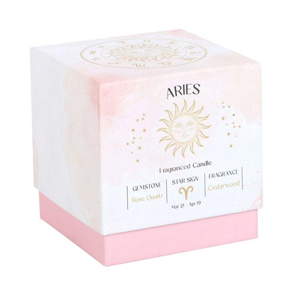 Small Aries Cedarwood Gemstone Zodiac Candle