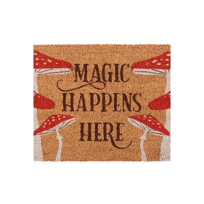 Natural Magic Happens Here Mushroom Doormat