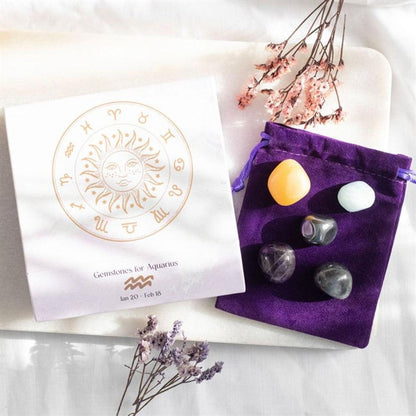Set of 12 Zodiac Crystal Tumblestone Sets