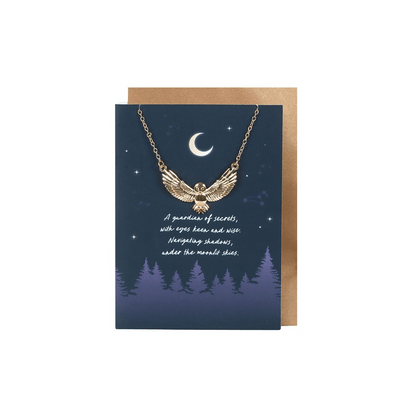 Night Owl Necklace Greeting Card