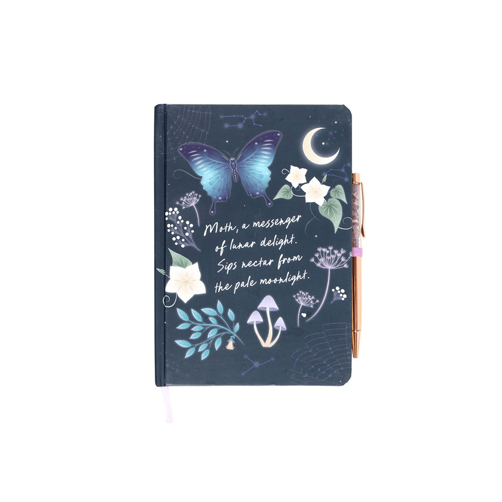 Midnight Moth Journal with Amethyst Pen