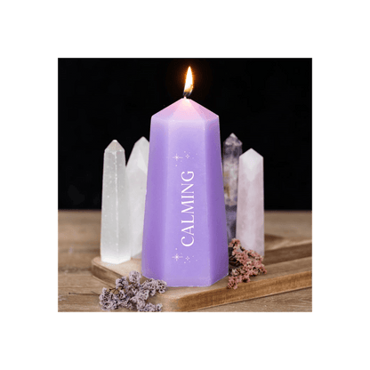 Calming Crystal Candle with Rough Amethyst