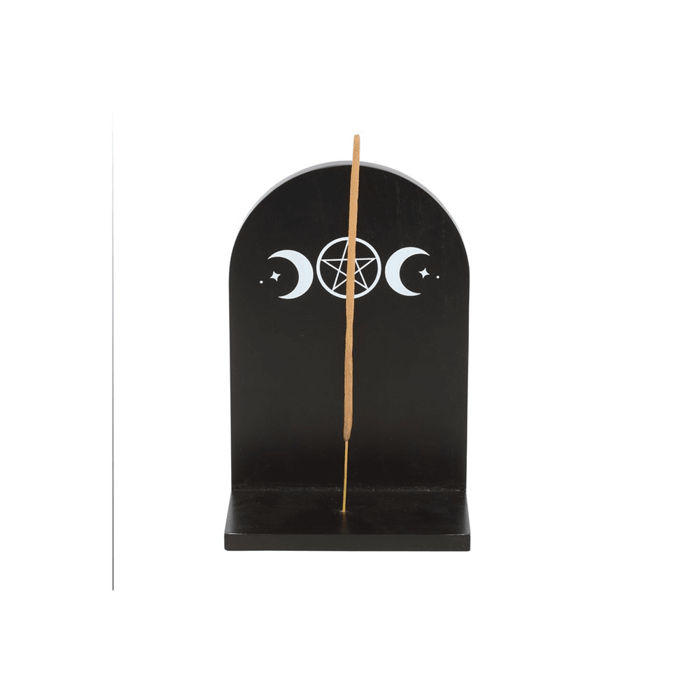 Black Triple Moon Incense Holder Shelf