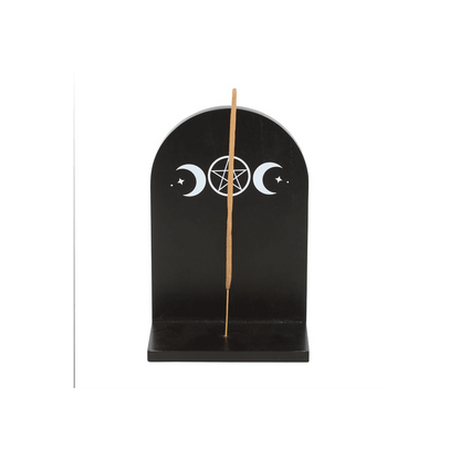 Black Triple Moon Incense Holder Shelf