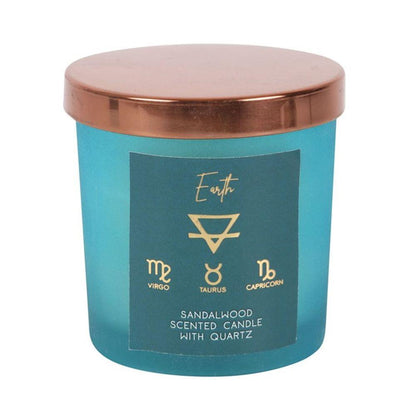 Small Earth Element Sandalwood Crystal Chip Candle