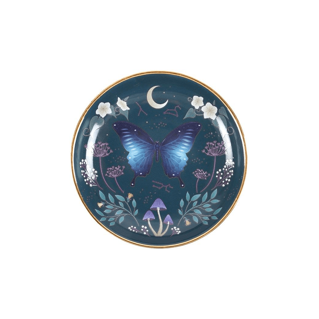 Round Midnight Moth Trinket Dish