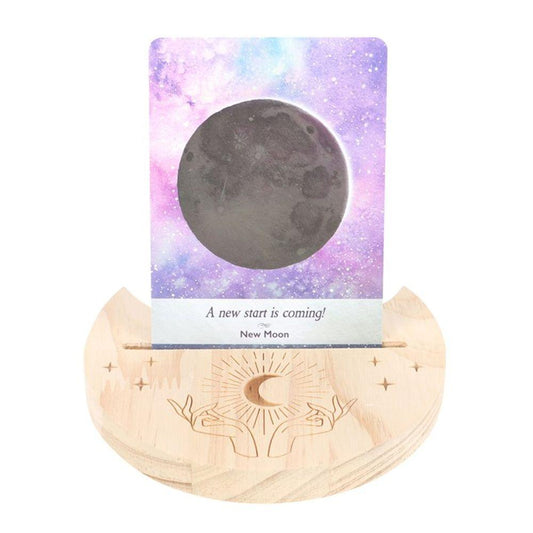 Natural Mystical Hands Crescent Moon Card Stand