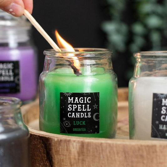 Small Green Tea 'Luck' Spell Candle Jar