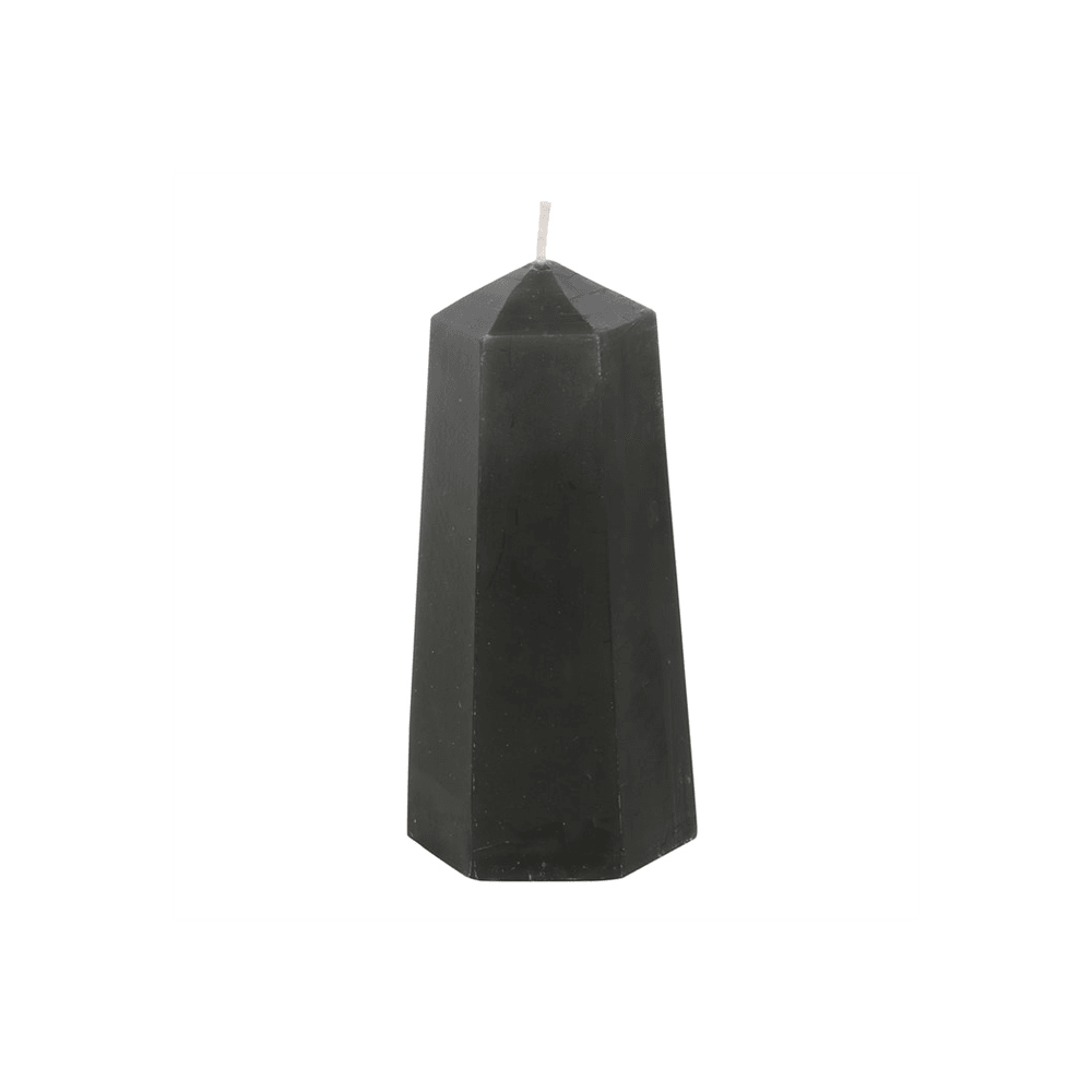 Protection Crystal Candle with Rough Black Obsidian