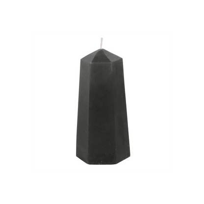 Protection Crystal Candle with Rough Black Obsidian