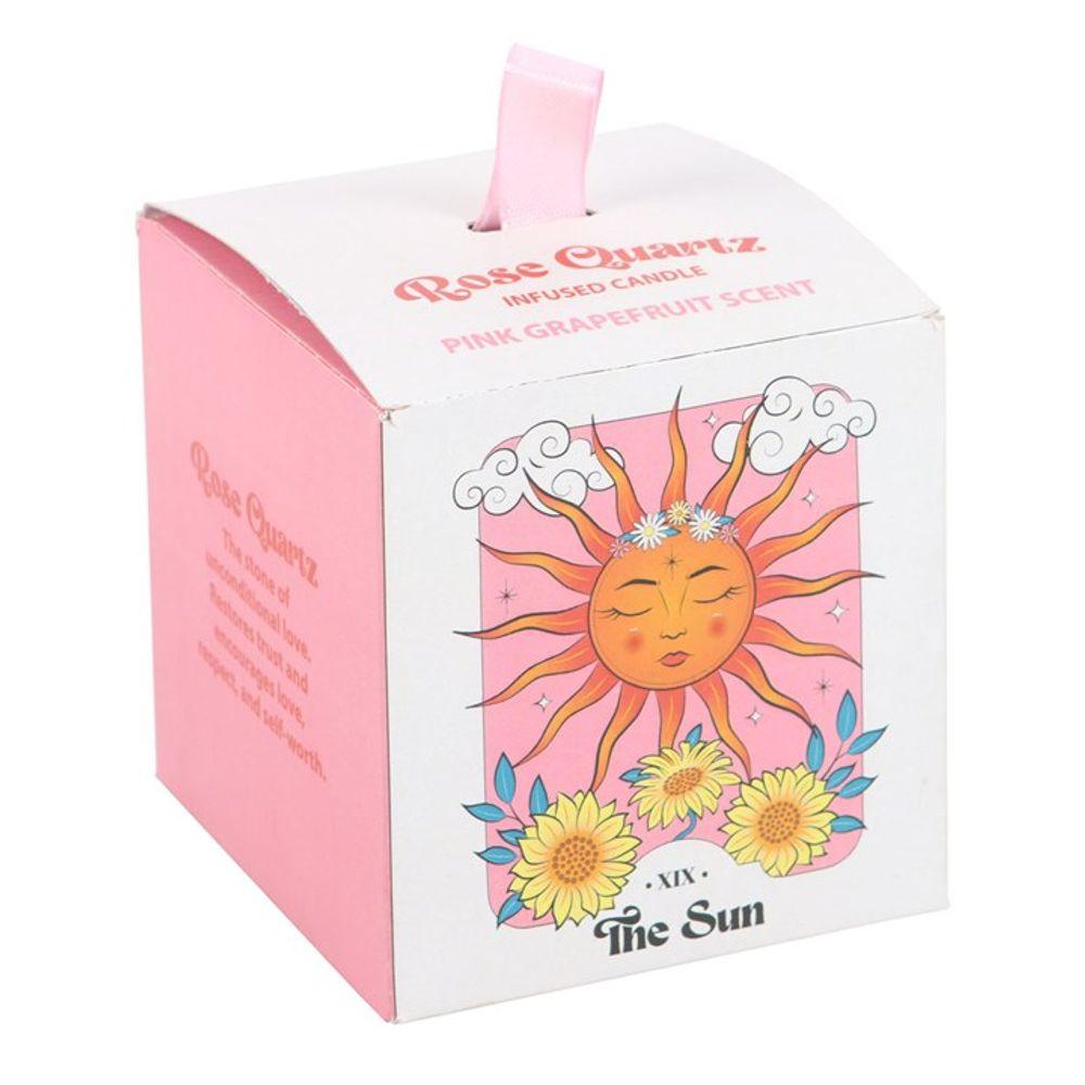 Sun Rose Quartz Crystal Chip Candle