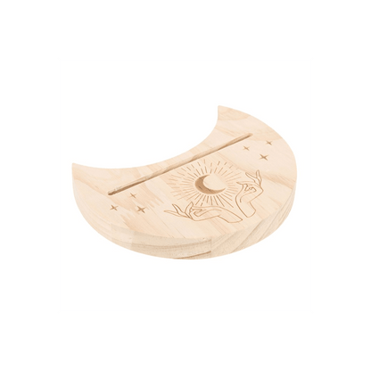 Natural Mystical Hands Crescent Moon Card Stand