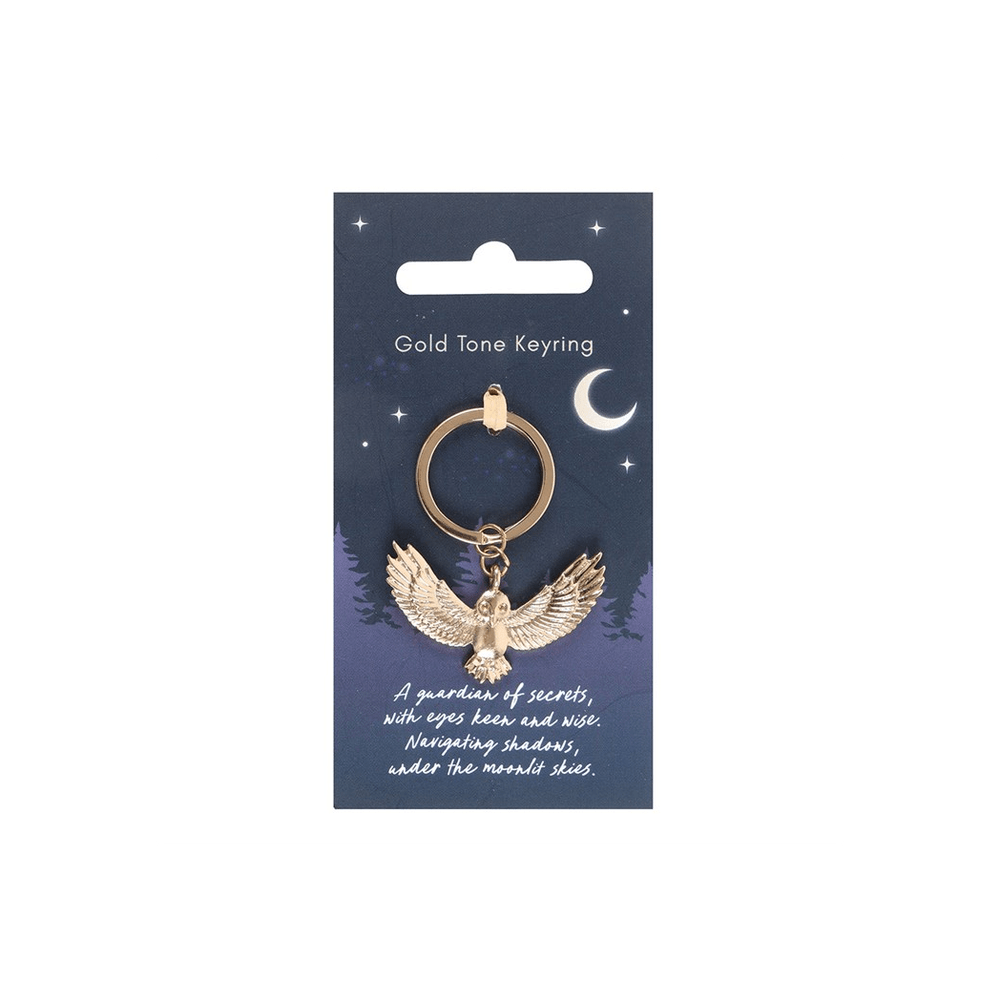 Night Owl Metal Keyring