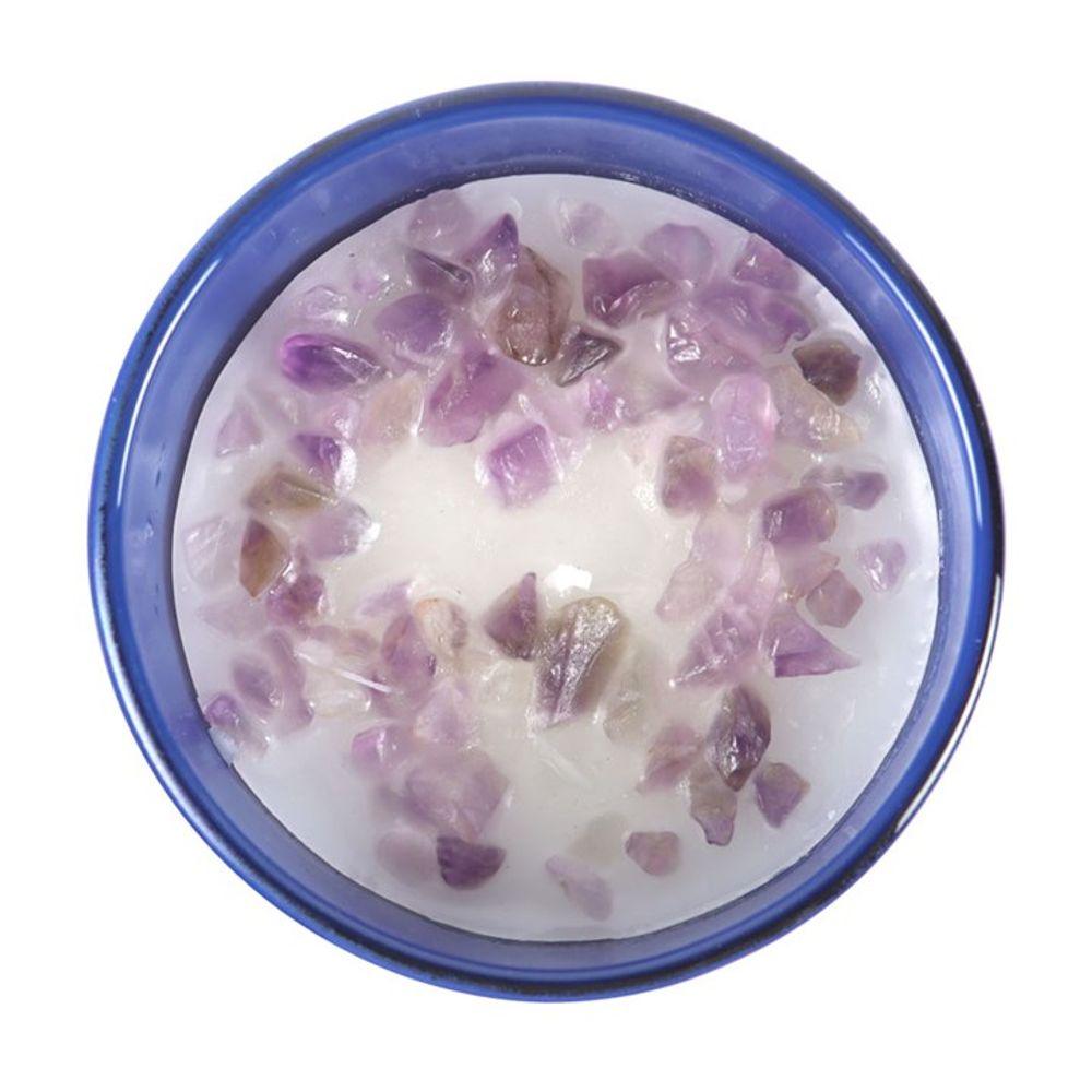 Small Moon Amethyst Crystal Chip Candle