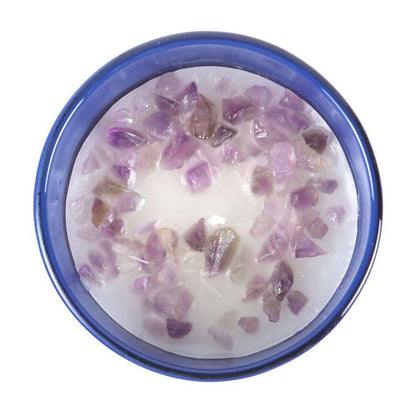 Small Moon Amethyst Crystal Chip Candle