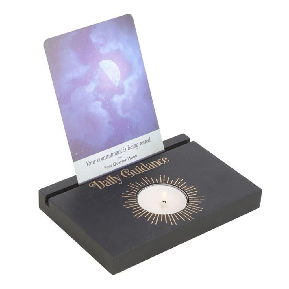Black Daily Guidance Card Stand Tealight Holder
