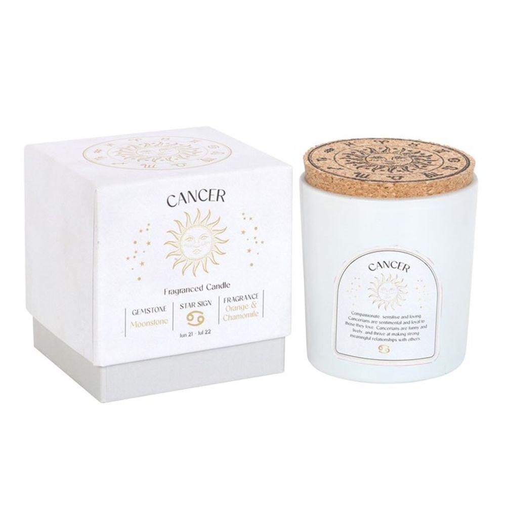 Small Cancer Orange & Chamomile Gemstone Zodiac Candle