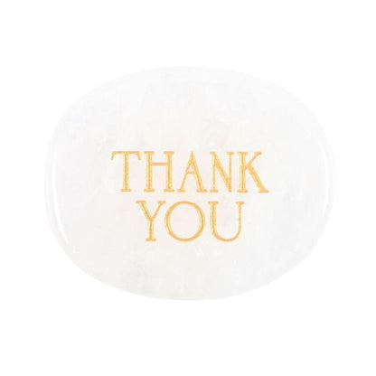 Thank You Clear Quartz Crystal Palm Stone