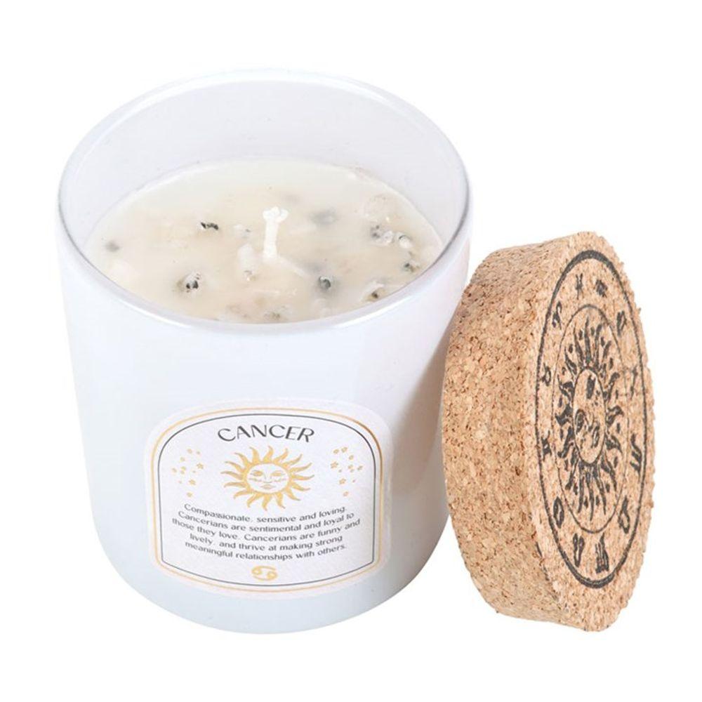 Small Cancer Orange & Chamomile Gemstone Zodiac Candle
