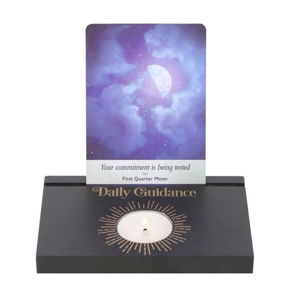 Black Daily Guidance Card Stand Tealight Holder