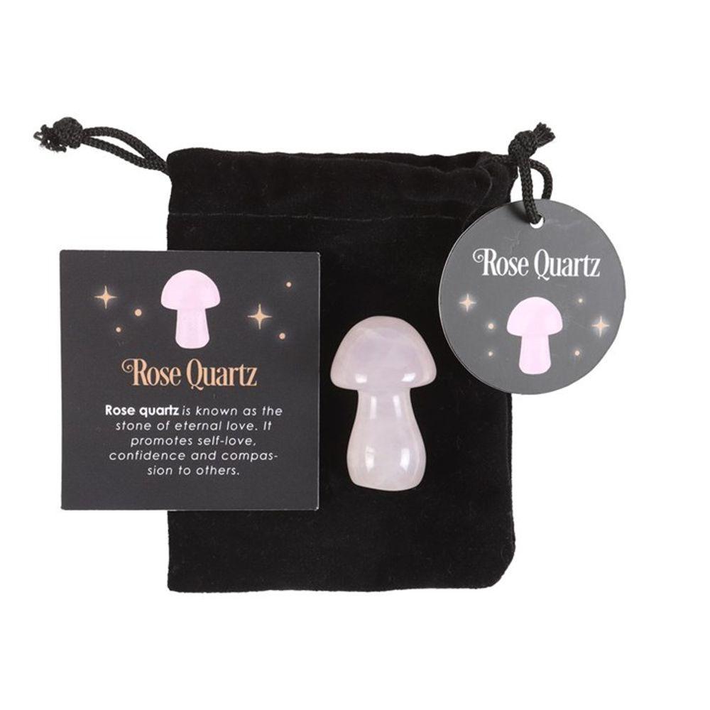 Mini Magical Rose Quartz Crystal Mushroom