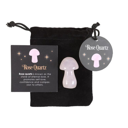 Mini Magical Rose Quartz Crystal Mushroom