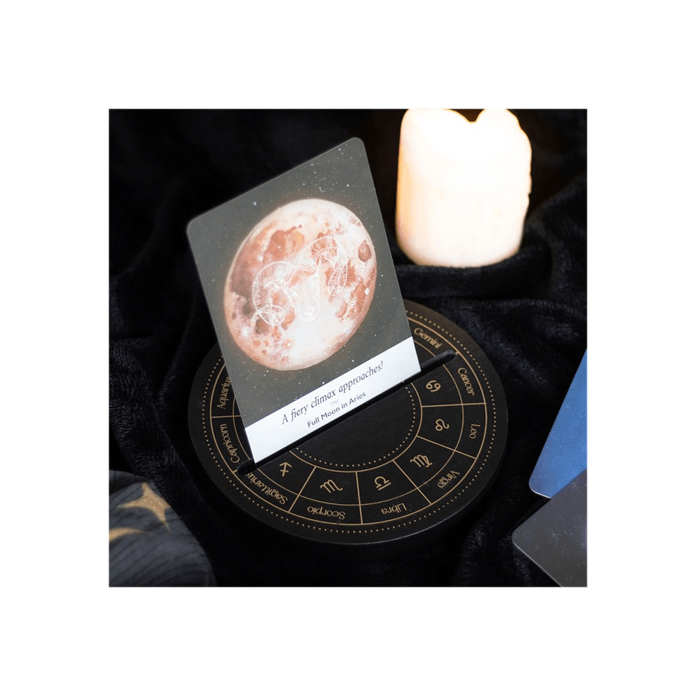 Black Astrology Wheel Card Stand