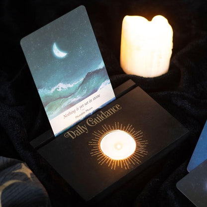 Black Daily Guidance Card Stand Tealight Holder
