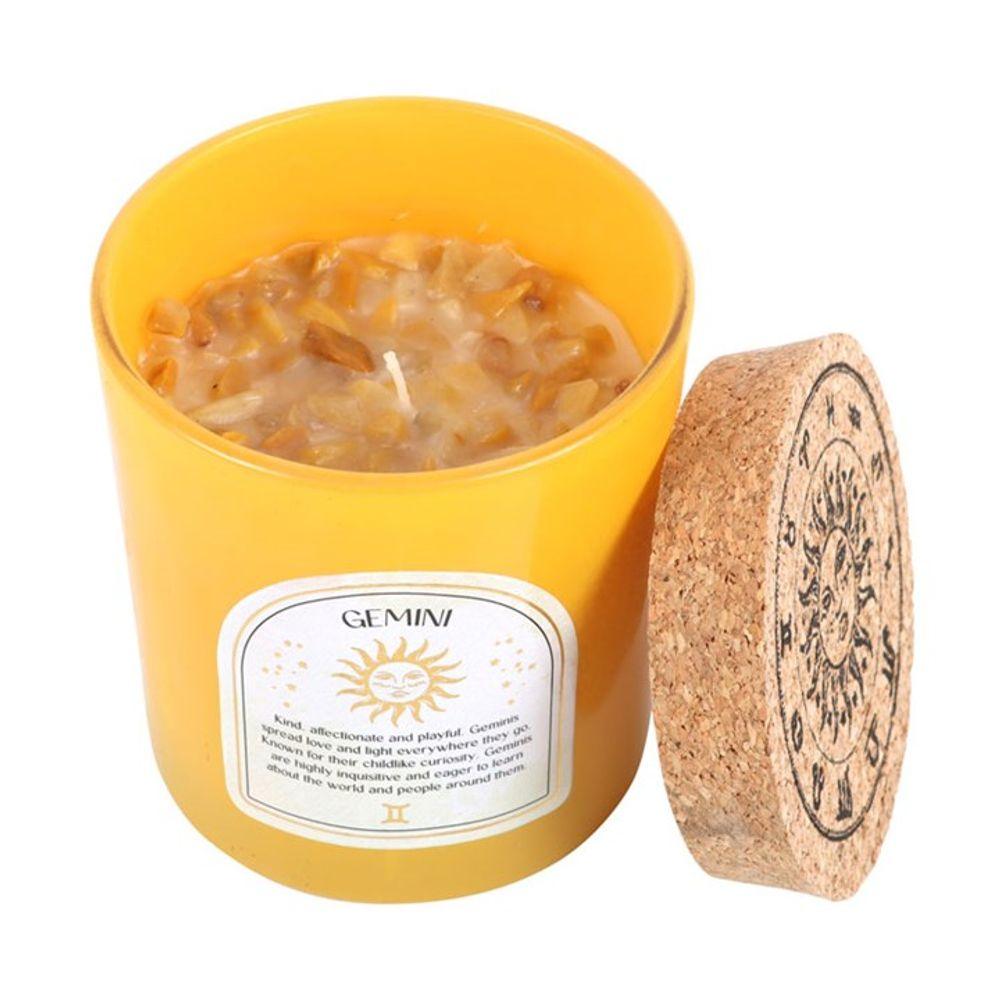 Small Gemini Lavender & Cedarwood Gemstone Zodiac Candle