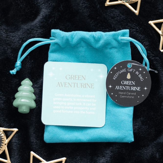 Green Aventurine Crystal Christmas Tree in a Bag