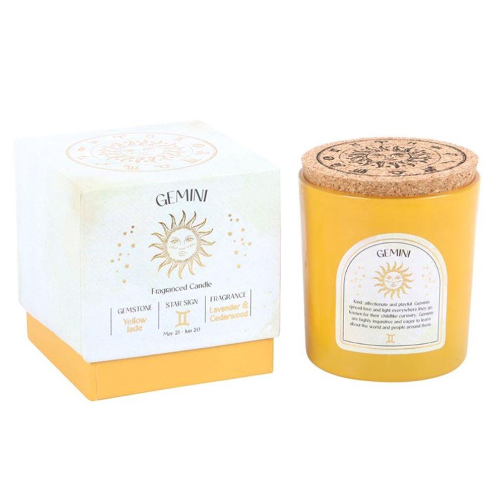 Small Gemini Lavender & Cedarwood Gemstone Zodiac Candle