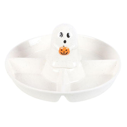 Ceramic Ghost Chip & Dip Snack Dish