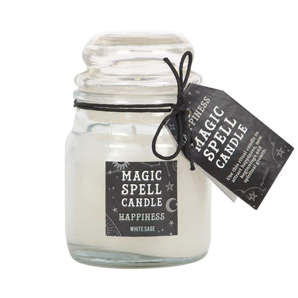 Small White Sage 'Happiness' Spell Candle Jar