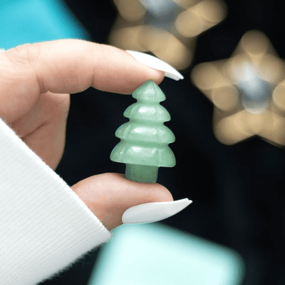 Green Aventurine Crystal Christmas Tree in a Bag