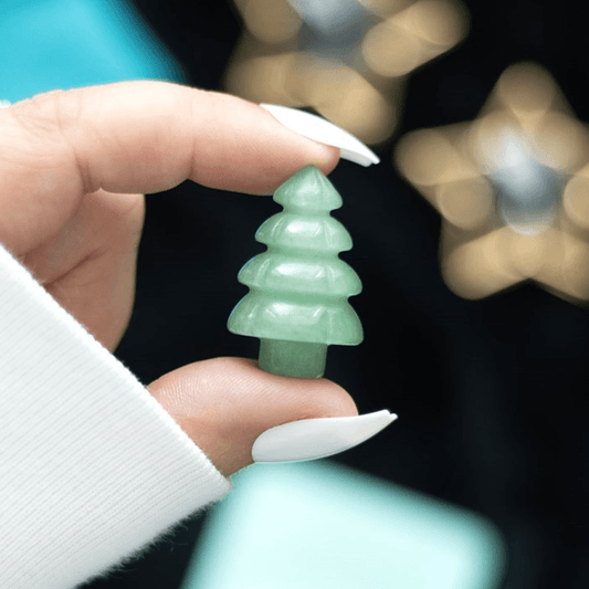 Green Aventurine Crystal Christmas Tree in a Bag