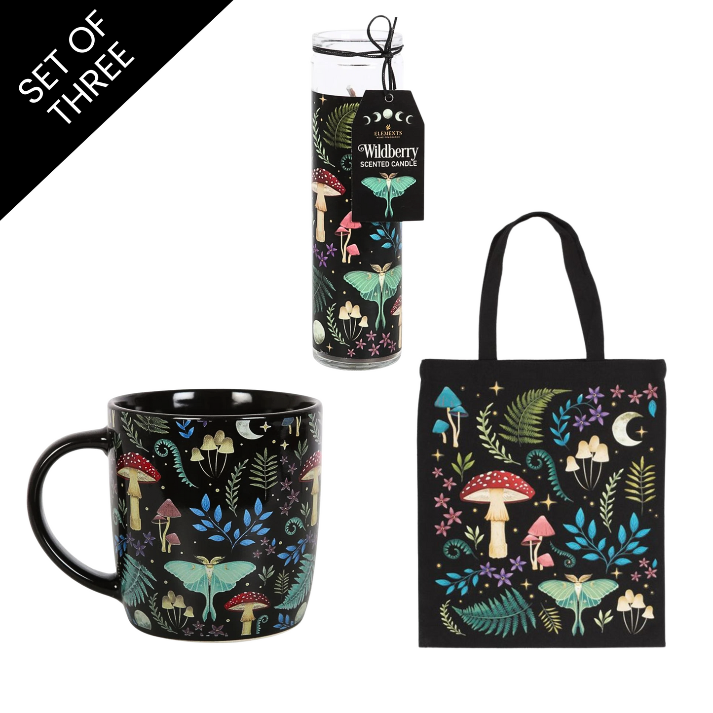 Dark Forest Mug, Tote Bag & Candle Set