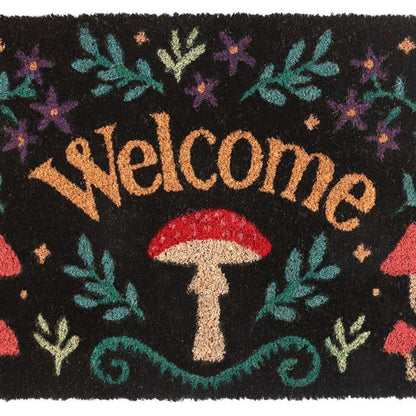 Black Mushroom Welcome Doormat