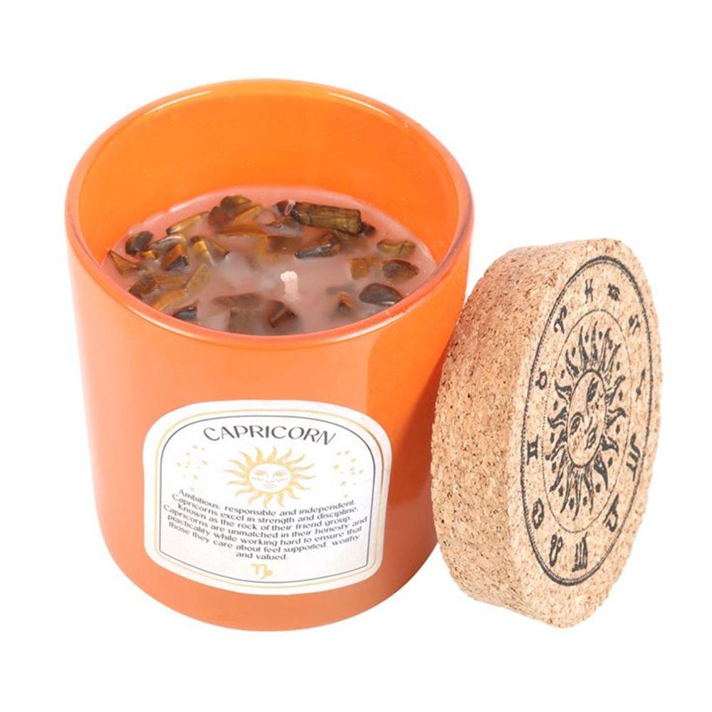 Small Capricorn Sandalwood & Jasmine Gemstone Zodiac Candle