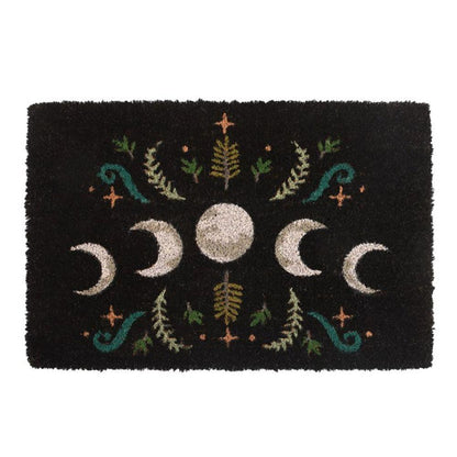 Black Dark Forest Moon Phase Doormat