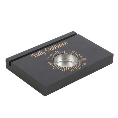Black Daily Guidance Card Stand Tealight Holder