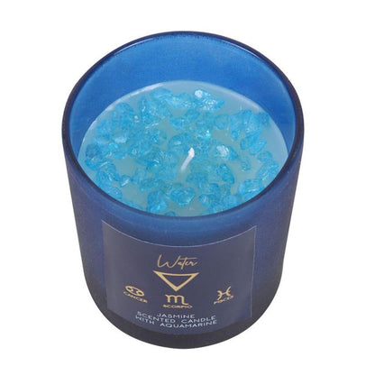 Small Water Element Jasmine Crystal Chip Candle