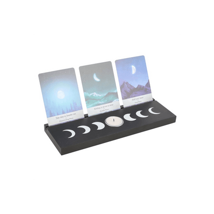 Black Moon Phase Card Stand Tealight Holder