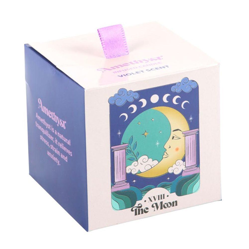 Small Moon Amethyst Crystal Chip Candle