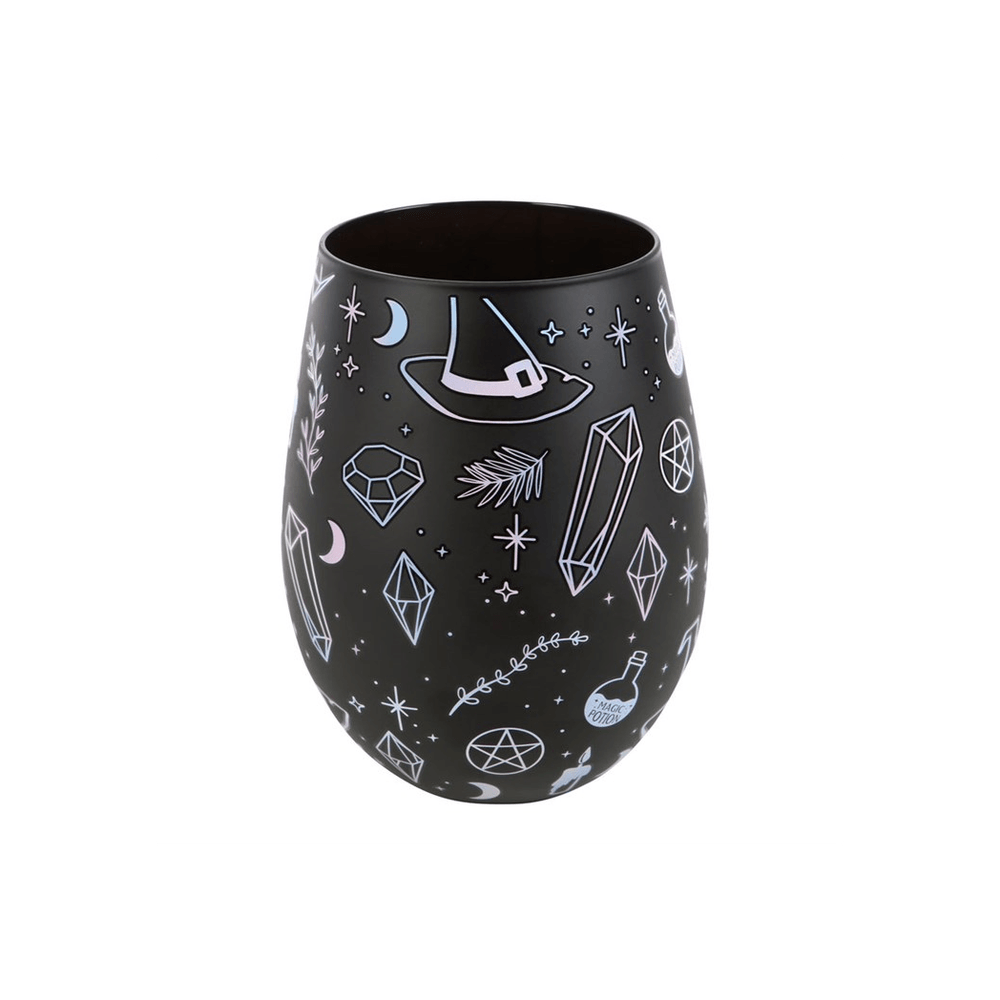 Crystal Witch Print Stemless Glass